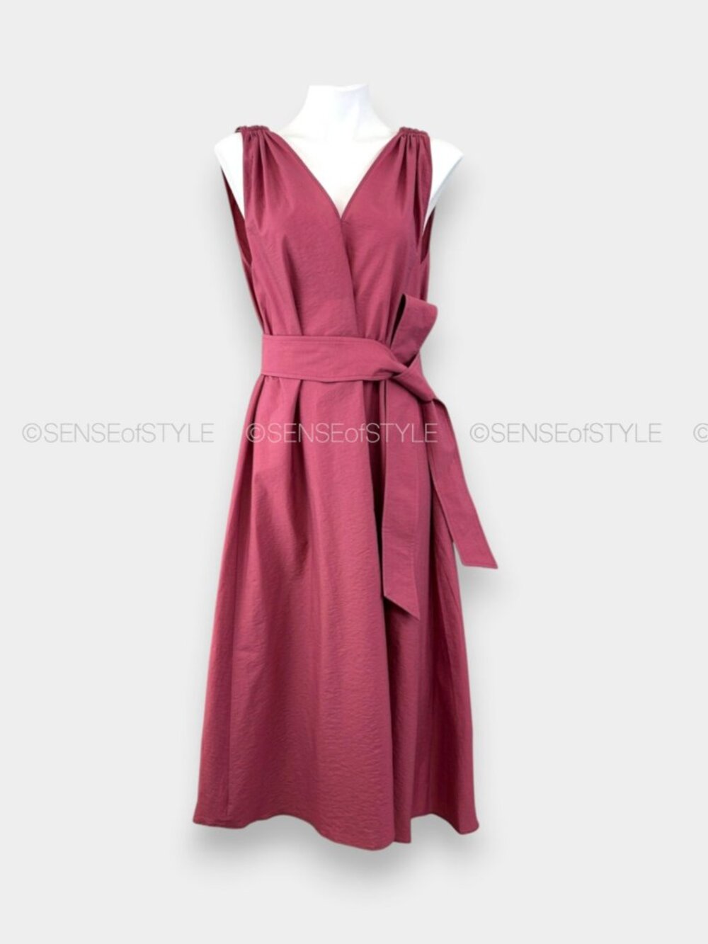 Brunello Cucinelli Dress Crinkle Cotton Tie-Waist Monili Shoulder Size XS